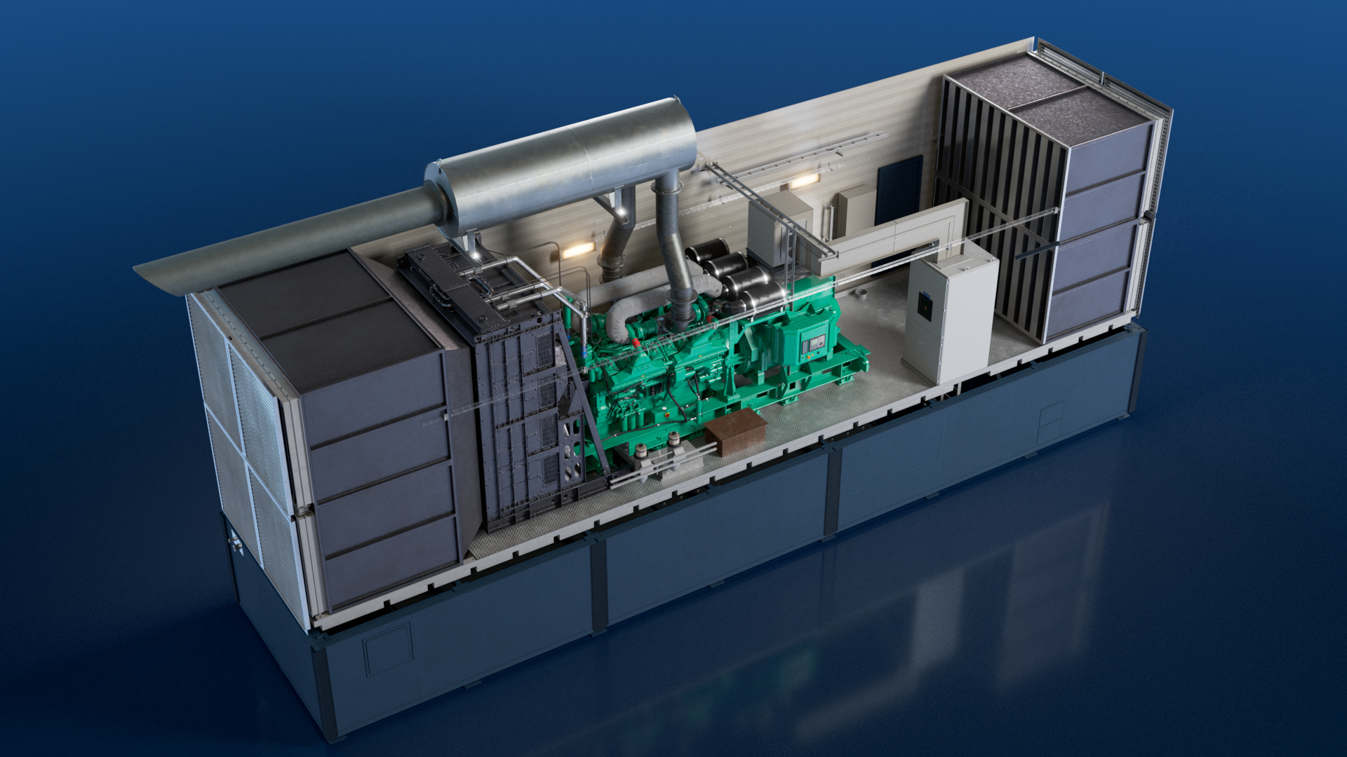 Datacenter backup power cummins in container